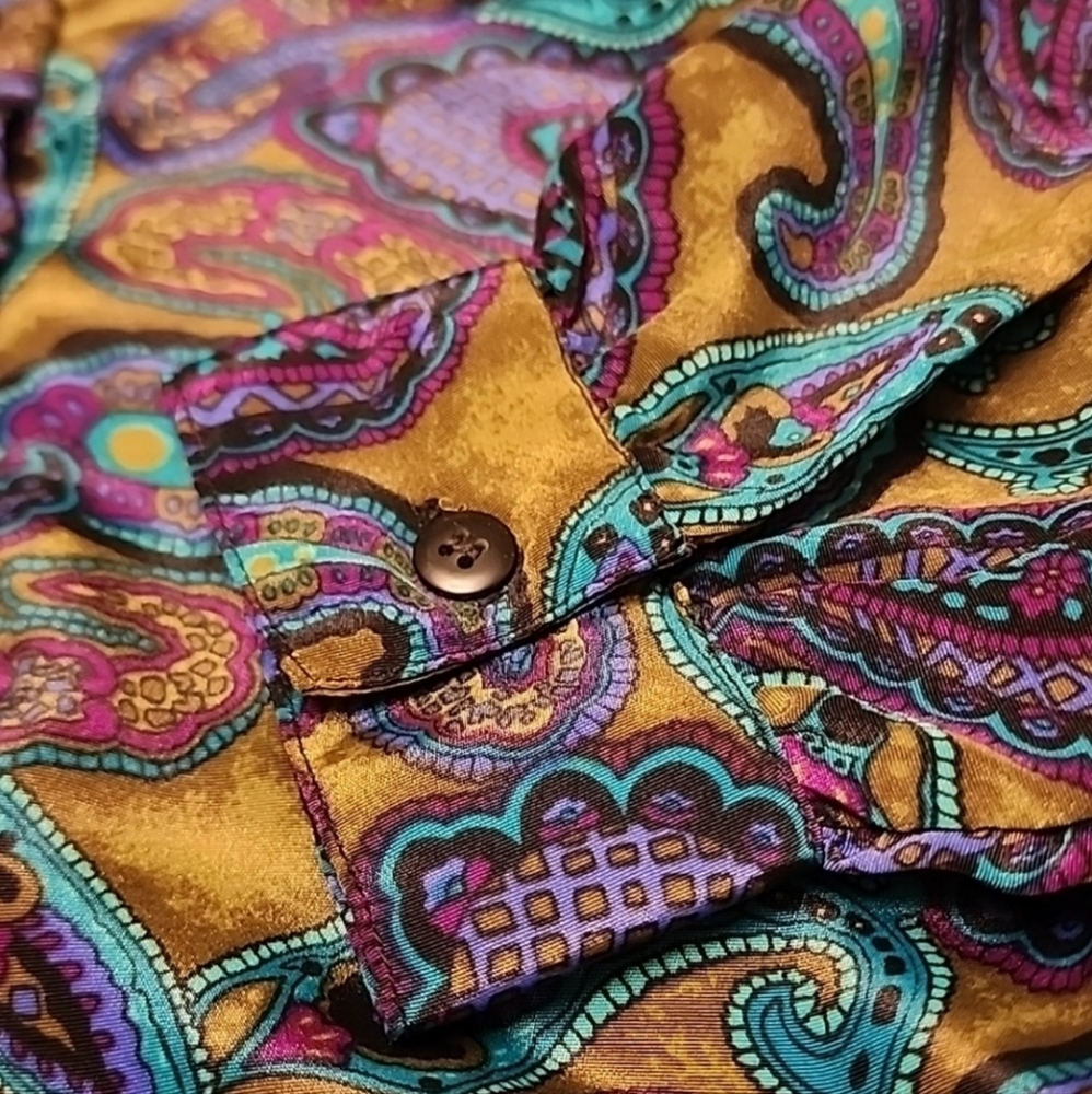 Vintage Paisley Blouse Size L - Picture 7 of 11